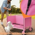 thumbnail image 2 of Yacona 3 in 1 Wagons Carts Foldable, Heavy Duty Utility Cart with Wheels, Collapsible Wagon for Beach, Camping, Grocery and Garden, 360LBS, Pink, 2 of 9