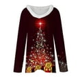 thumbnail image 4 of Lroveb Christmas Shirts for Women Plus Size Womens Holiday Tops Long Sleeve Faux V Neck T Shirt Xmas Tree Snowflakes Graphic Top Loose Blouse Graphic T Shirts, 4 of 5