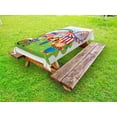 thumbnail image 1 of Circus Outdoor Tablecloth, Circus Scene with Clowns on Grass Rainbow Ferris Wheel Happy Bubbles Childhood Theme, Decorative Washable Fabric Picnic Tablecloth, 58 X 104 Inches, Multicolor, by Ambesonne, 1 of 2