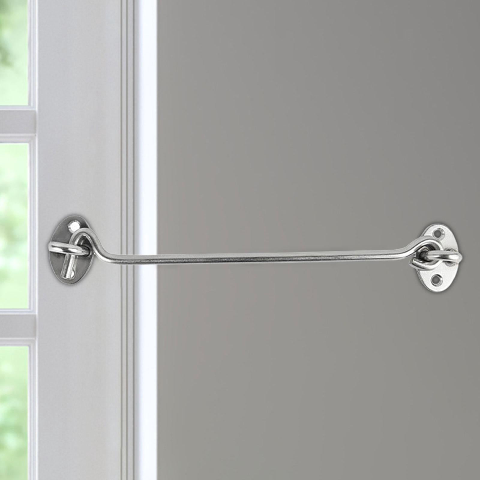 Hook and Eye Latch, Barn Door Latch with Screws,Barn Door Lock latches, Gate Latch Hardware for Shutters, Garage Door, Inside Door, Pocket Doors 19x4cm