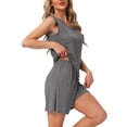 thumbnail image 4 of Conjunto de lounge para mujeres INSPIRE CHIC, set de pijama de algodón sin mangas, top de tanque y pantalones cortos, pijama suave, talla 3XL, gris, 4 of 6