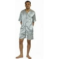thumbnail image 3 of Up2date Fashion's Men's Pajama Set / Pajamas / Pyjamas / PJs, Satin, Tie Print, Short-Sleeve V-Neck with Shorts, 3 of 3