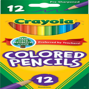 Crayola Colored Pencil Set, Assorted Colors, 12 Count, School Supplies, Beginner Child
