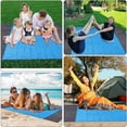 thumbnail image 5 of Manta de playa grande de 210 cm x 200 cm, impermeable y resistente a la arena, manta de picnic ligera y plegable con 4 clavos fijos para exteriores, camping, senderismo, picnic, 5 of 5