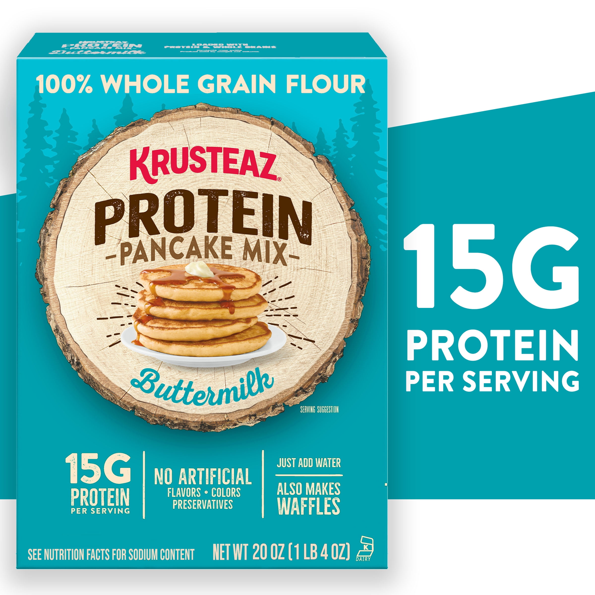 (3 pack) Krusteaz® Buttermilk Protein Pancake Mix 20 oz. Box