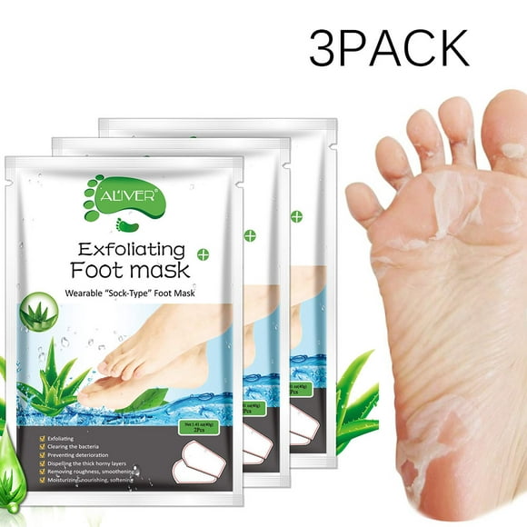 Foot Peel Mask -3 Pairs - Deep Exfoliating Peel Off Mask for Women and Men For Cracked Heels, Dead Skin and Calluses - Make Your Feet Baby Soft Get Smooth Silky Skin - Removes Rough Heels Dry Skin