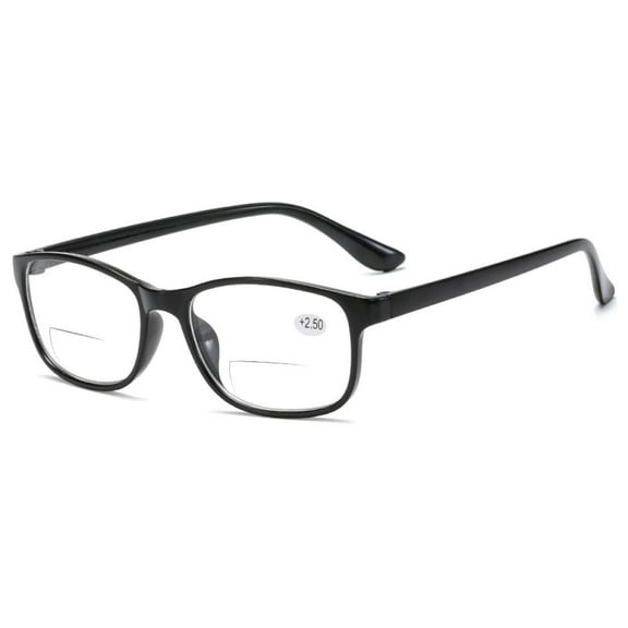 Men Bifocal Reading Glasses 2.50 Black Presbyopia Glasses Rectangle Plastic Readers 2.50 Strength