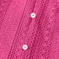 thumbnail image 6 of XuJwPNcy Fall Outfits for Women Lace Long Sleeve Shirts Hollow out Eyelet Blouses Casual Button down Tops for Women（Hot Pink,Medium), 6 of 6