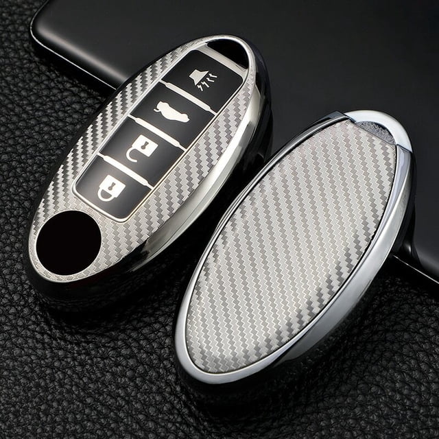 Car Key Fob Cover Case Protector TPU Carbon Fiber Remote Car Key Fob Case Cover Holder Shell For Nissan Infiniti