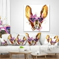 thumbnail image 4 of Designart Brown Cute Dog with Heart Glasses - Animal Throw Pillow - 16x16, 4 of 5