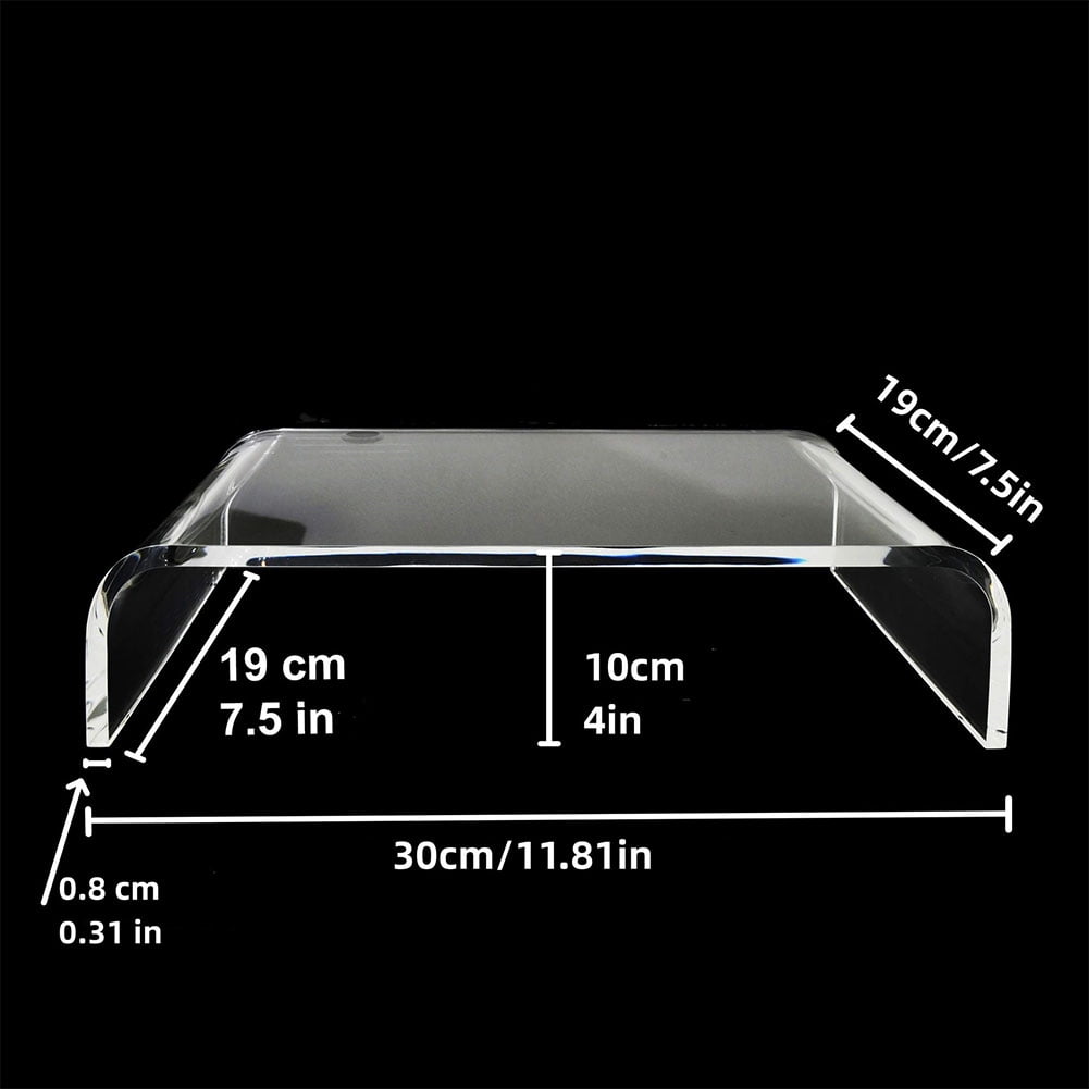golytefs Acrylic Monitor Stand Clear Monitor Riser Desk Laptop/pc/multimedia Monitor Stand Clear Computer Monitor Stand for Home Office Printer Tv Screen Keyboard Storage