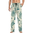 thumbnail image 3 of Men's Pajama Pants with Pockets Sleepwear Lounge Pants Stretch Casual Palm Tree Pineapple Turtle, 3 of 6