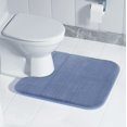 thumbnail image 2 of LAICAIW Memory Foam Toilet Bath Mat U-Shaped, 24 X 20 Inches,Soft and Comfortable, Super Water Absorption, Non-Slip, Machine Wash and Easier to Dry for Bathroom Commode Contour Rug, Denim Blue, 2 of 7