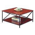 thumbnail image 3 of Convenience Concepts Tucson Black Metal Square Coffee Table in Cherry Wood, 3 of 7