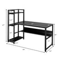 thumbnail image 2 of Patiojoy Multifunctional Computer Desk with Storage Shelves Stable Writing Table for Home Office Black, 2 of 6