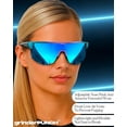 thumbnail image 6 of Grinderpunch Running and Baseball Sport Sunglasses for Men and Women, UV400 Protection - Blue, 6 of 7
