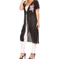 thumbnail image 3 of eVogues Plus Size Sheer Mesh Cardigan Black, 3 of 7
