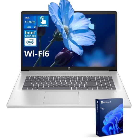 HP 17.3" Touchscreen Laptop, Intel Core i3, 32GB RAM, 128GB eMMC   1TB SSD, Windows 11 P, Silver