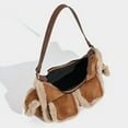 thumbnail image 6 of Y2K Vintage Faux Fur Winter Handbag for Women - Retro Splicing Plush Multi - Pocket Underarm & Shoulder Bag, 6 of 12