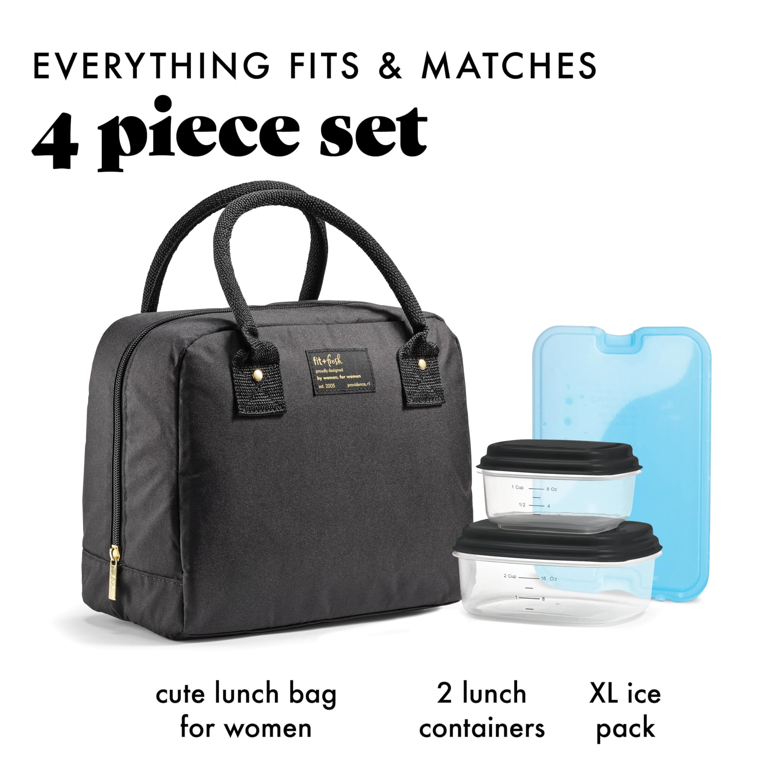 Fit & Fresh 7039CX2181 Bloomington Lunch Bag Kit - Black
