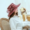 thumbnail image 3 of Yirtree Women Organza Fascinator Lady Cocktail Tea Party Church Wedding Bridal Flower Hat, 3 of 8