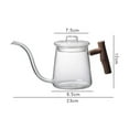 thumbnail image 7 of High Borosilicate Glass Gooseneck Kettle Wooden Handle Fast Heating Stovetop Tea 480ML, 7 of 7