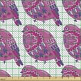 thumbnail image 2 of Oriental Fabric by the Yard, Ornamental Chunky Bird in Floral Details and Polka Dots, Decorative Upholstery Fabric for Chairs & Home Accents, Violet Pink by Ambesonne, 2 of 5