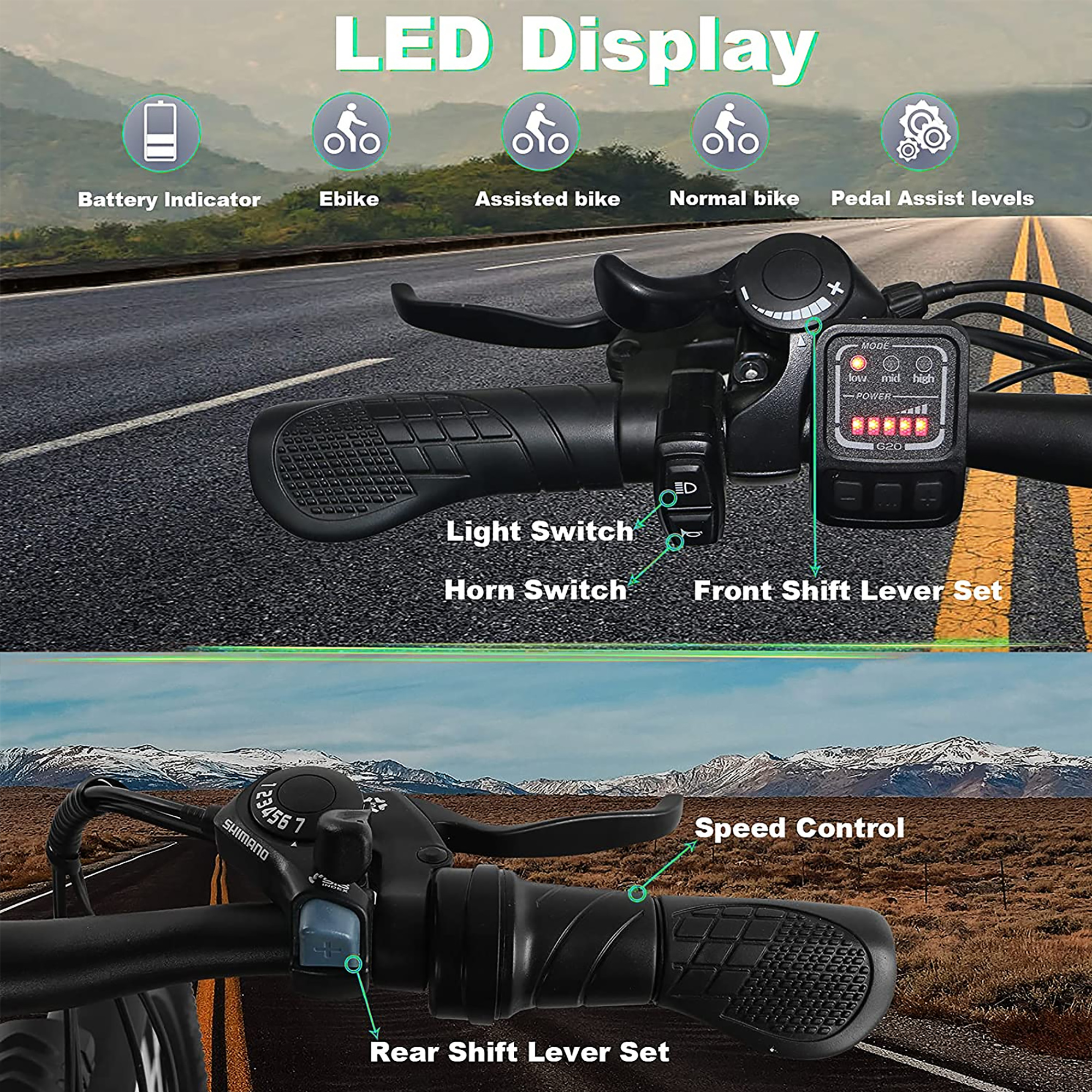 ZNH 26" Electric Mountain Bicycle for Adults, 350W