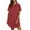 Wine., variant on Akafmk Summer Dresses for Women Casual Dresses,Solid Color V-Neck Short Dress Short Sleeve Mini Dresses Cotton Linen Shirt Dresses