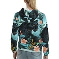 thumbnail image 7 of Xecao Black Panther Floral Illustration Pattern Hoodies for Women Sweatshirts Long Sleeve Sweatshirts Pullover Outfits with Pocket-XX-Large, 7 of 7