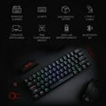 thumbnail image 3 of K530 Clavier Mécanique Sans Fil Compact 60 % RVB, Clavier de Jeu Bluetooth 5.0 à 61 Touches Conçu par TKL, avec Commutateur Bleu et Éclairage RVB de 16,8 Millions, Convient aux PC et aux Portables, 3 of 8