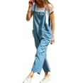 thumbnail image 3 of Biekopu Women’s Long Jumpsuit Casual Sleeveless Solid Color Baggy Romper Pants Overalls with Pockets, 3 of 4