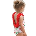 thumbnail image 2 of Odeerbi Traje de Baño de Una Sola Pieza Hawaiano de Niñas 6M-4Y Sin Espalda Traje de Baño de Playa Seco Rápido Traje de Baño de Verano, 2 of 9