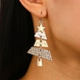 thumbnail image 2 of Christmas Tree Dangle Drop Earrings for Women Gold-Toned Star Dangling Statement Fish Hook Stud Earring Fashion Lightweight Thanksgiving Holiday Xmas Jewelry, 2 of 12