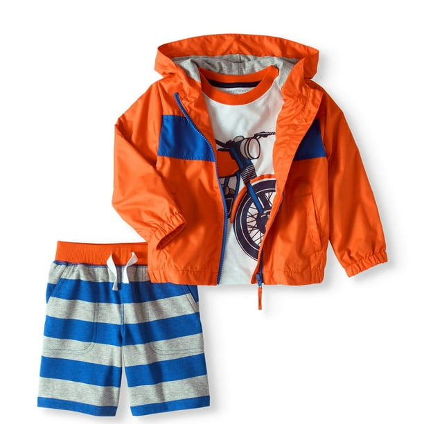 Healthtex Healthtex Windbreaker Jacket, Tshirt & Shorts, 3pc Outfit