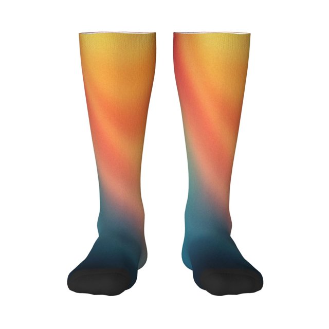 Balery yellow orange and teal Calcetines novedosos Calcetines deportivos Calcetines hasta la rodilla Calcetines de algodón Calcetines originales y geniales