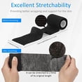 thumbnail image 2 of Black Self Adhesive Elastic Bandage Wrap, Sports wrap Tape,First Aid Wrap Bandages,Stretch Self-Adherent Tape for First Aid,Sports, Wrist, Ankle (6 Pcs,3" x 5 Yards), 2 of 7