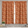 thumbnail image 2 of Ambesonne Orange Valance & Curtain, Retro Paisley Flowers, 55"x36", Redwood Orange Cream, 2 of 6