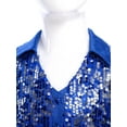 thumbnail image 5 of inhzoy Girls Sequin Romper Jumpsuit Sparkly Sleeveless Prom Concert Party Outfit Dancing Leotard Royal Blue 14, 5 of 7