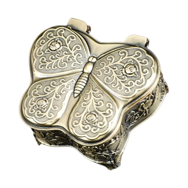 Kyursd Summer Home/Kitchen Organizers and Storage Special Offer!Jewelry Box Metal Jewelry Box Alloy Jewelry Storage Box Princess Jewelry Box Gift Boxes