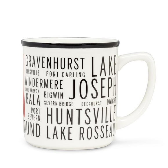 Abbott Collection AB-1327-MUSKOKA-MUG 4 in. Muskoka Names Mug, White & Black