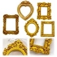 thumbnail image 2 of Pack of 10 Gold Small Baroque Style Picture Frames Vintage Mini Picture Frames for DIY Jewelry Display Holiday Photography Decor, 2 of 10