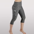 thumbnail image 4 of Gibobby Leggings cortos yoga mujer Pantalones de YOGA para mujer Bolsillos Correr Deporte Fitness Recortar Leggings Entrenamiento(Gris,G), 4 of 5
