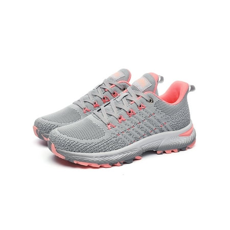 

Woobling Women Athletic Shoes Breathable Sneakers Fitness Workout Running Shoe Gym Flats Round Toe Trainers Sport Slip Resistant Gray 6