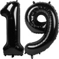 thumbnail image 1 of Globo Kelfuoya Número 19 Negro de 40" en Foil Mylar, 1 of 7