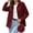 Wine1, variant on Ovzne Women's Corduroy Shacket Button Down Jacket Lapel Collar Long Sleeve Coat with Pockets Relaxed Fit Casual Outerwear,Pink Jackets for Women