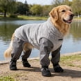 thumbnail image 5 of Forestwhale All-Weather Dog Coverall with Attached Boots Waterproof Insulated Jumpsuit with Reflective Stripes for Year-Round Outdoor Use Grey - M, 5 of 8