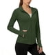 thumbnail image 2 of Craaazy Women's Slim Fit Full Zip Hoodie, Solid Color Long Sleeve Quick Dry Top, Sun Protection Hooded Jacket with Pockets for Daily Wear Gifts, 2 of 6