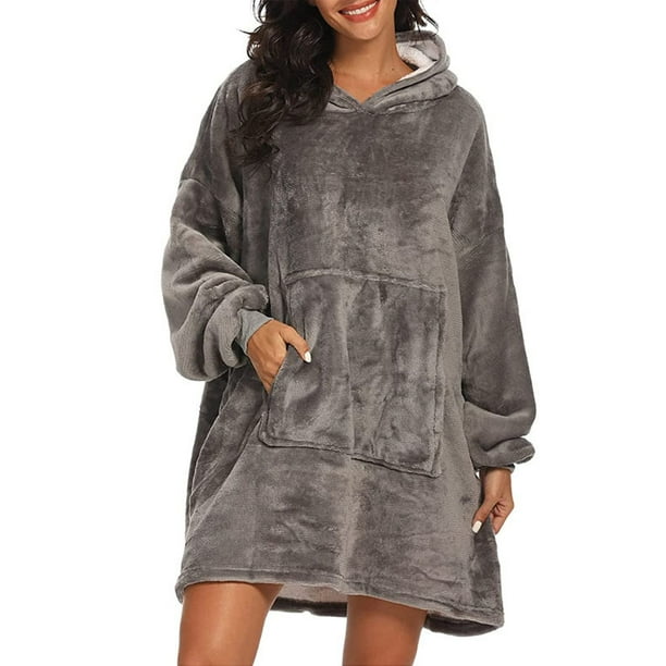 Jiuou Hoodie Blanket Oversized Hoodie Blanket Sweatshirt Comfortable Sherpa Giant Pullover With Large Front Pocket For Adults Men Women Teenagers Wi