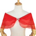 thumbnail image 2 of YAOBAMM See-through Mesh Shawl Bridal Shawl See through Mesh Buckle V Neck Romantic Soft Lightweight Wedding Party Prom, 2 of 7